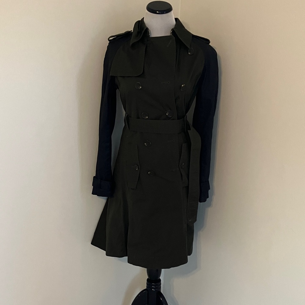 NWT Altuzarra Target 20 Year Anniv Women’s Olive Trench Coat Belted Peplum Sz - Picture 2 of 9